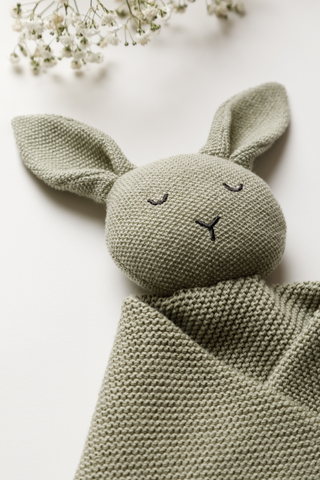 Organic Cotton Baby Blanket & Bunny Bundle - Sage