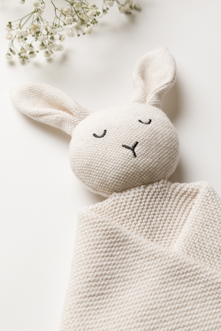 Organic Cotton Baby Blanket & Bunny Bundle - Oat