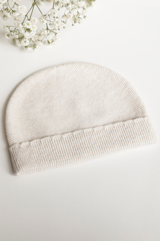 Organic Cotton Fine Knit Newborn Hat - Oat