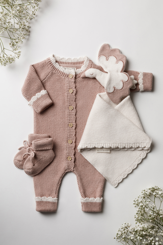 Organic Cotton Luxury Baby Stork Bundle - Rose