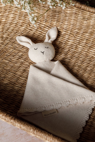 Organic Cotton Baby Blanket & Bunny Bundle - Oat