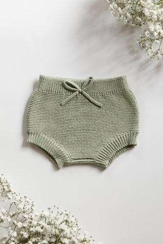 Sage Green Knitted Baby Bloomers