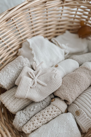 Organic Cotton Newborn Booties - Oat